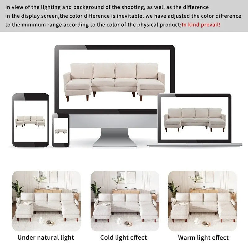 U-förmiges Sofa-Modulsystem für Wohnzimmer und großzügige Räume