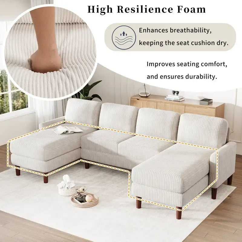 U-förmiges Sofa-Modulsystem für Wohnzimmer und großzügige Räume