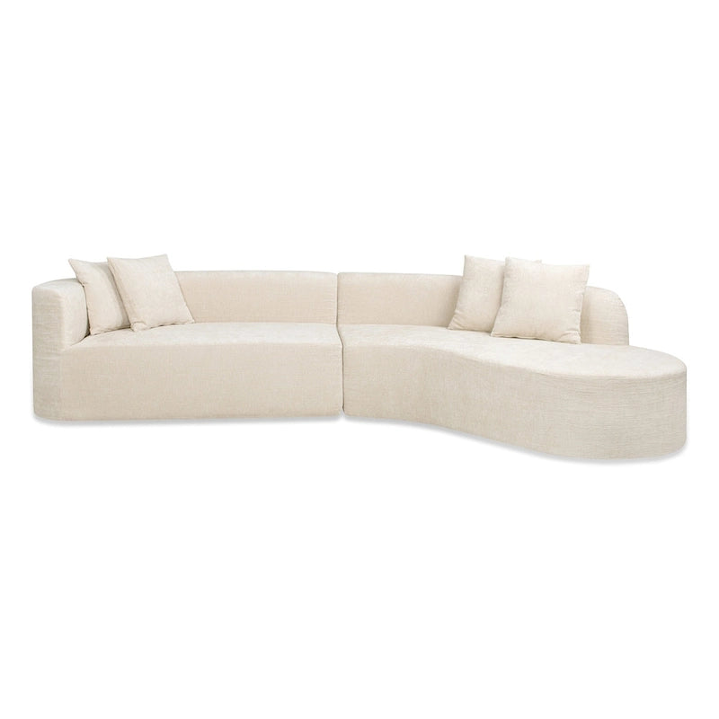 Mallory 134.5 Ecksofa mit Recamiere rechts, geschwungen, in der Box geliefert