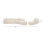 Mallory 134.5 Ecksofa mit Recamiere rechts, geschwungen, in der Box geliefert