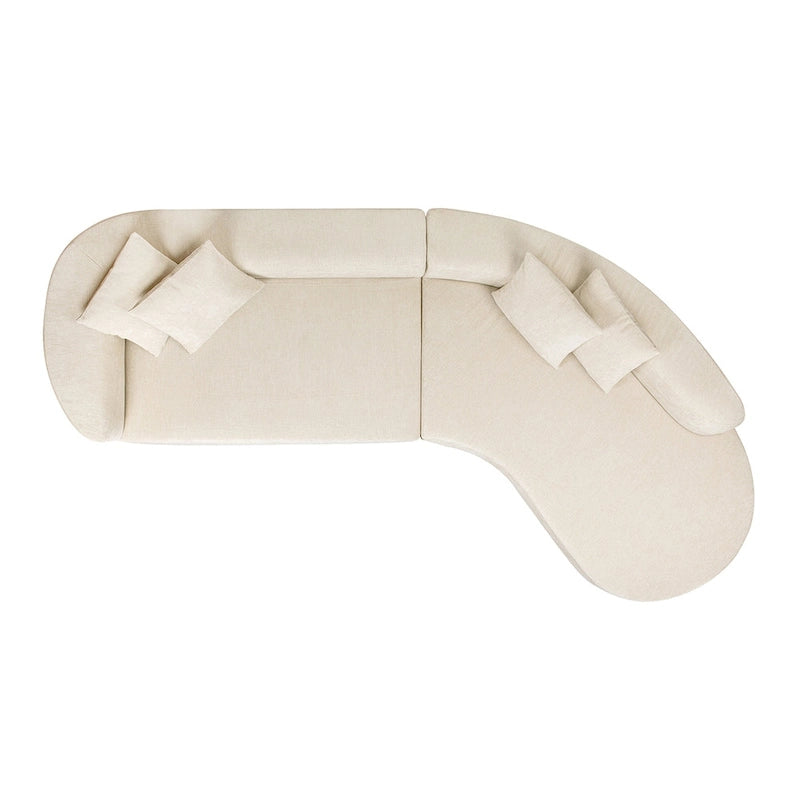 Mallory 134.5 Ecksofa mit Recamiere rechts, geschwungen, in der Box geliefert
