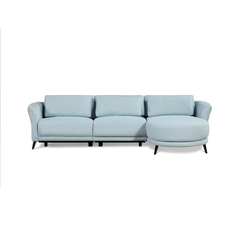 Wells Hellblaues Chaise-Longue-Ecksofa mit Armlehne rechts