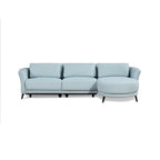 Wells Hellblaues Chaise-Longue-Ecksofa mit Armlehne rechts