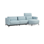 Wells Hellblaues Chaise-Longue-Ecksofa mit Armlehne rechts