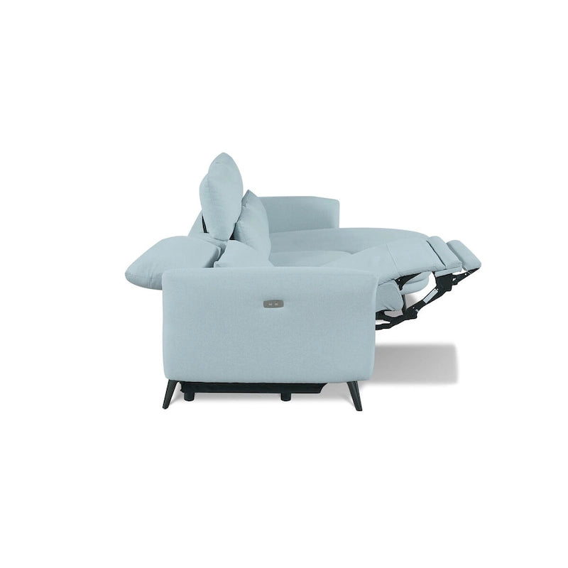 Wells Hellblaues Chaise-Longue-Ecksofa mit Armlehne rechts