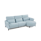 Wells Hellblaues Chaise-Longue-Ecksofa mit Armlehne rechts