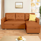 Umwandelbares L-förmiges Schlafsofa mit Stauraum, modernes Schlafsofa für das Wohnzimmer