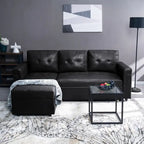 Umwandelbares L-förmiges Schlafsofa mit Stauraum, modernes Schlafsofa für das Wohnzimmer