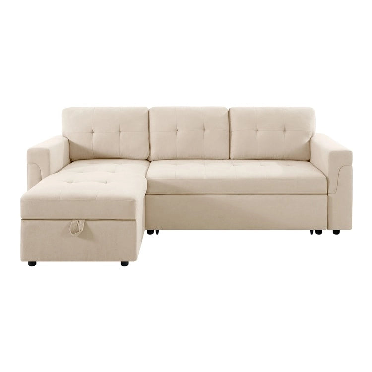 Umwandelbares L-förmiges Schlafsofa mit Stauraum, modernes Schlafsofa für das Wohnzimmer