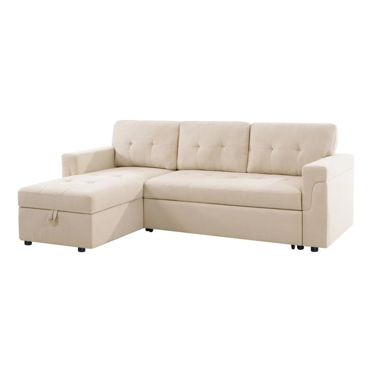 Umwandelbares L-förmiges Schlafsofa mit Stauraum, modernes Schlafsofa für das Wohnzimmer
