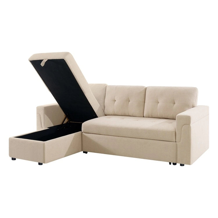 Umwandelbares L-förmiges Schlafsofa mit Stauraum, modernes Schlafsofa für das Wohnzimmer