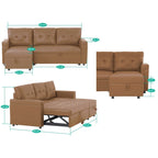 Umwandelbares L-förmiges Schlafsofa mit Stauraum, modernes Schlafsofa für das Wohnzimmer
