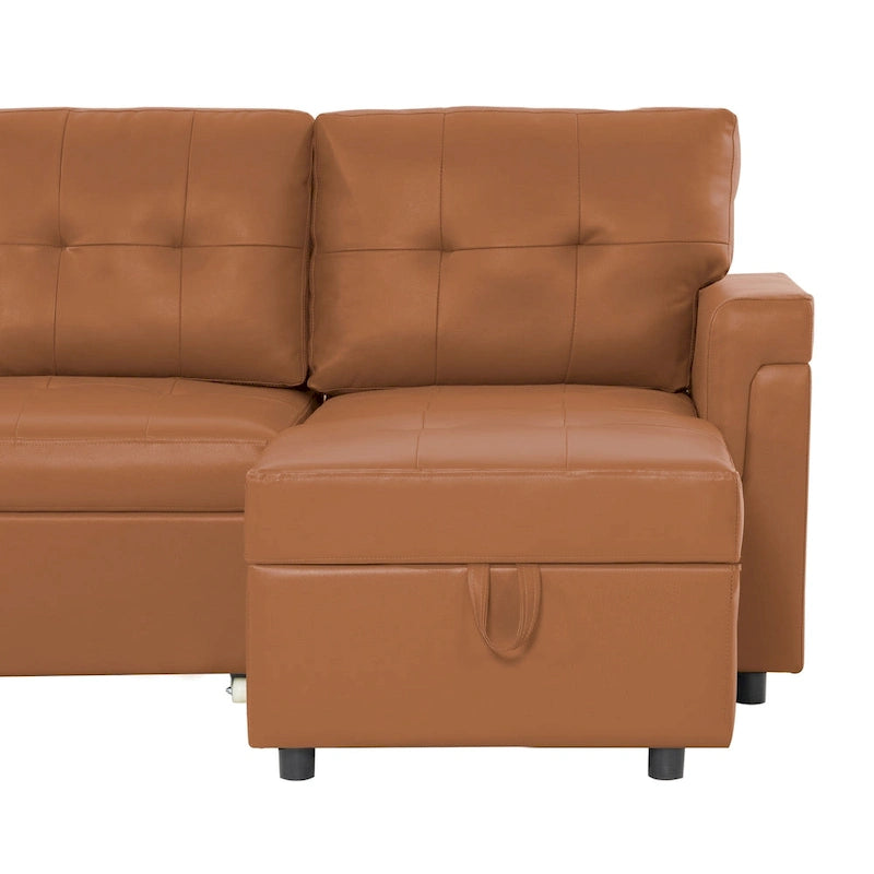 Umwandelbares L-förmiges Schlafsofa mit Stauraum, modernes Schlafsofa für das Wohnzimmer