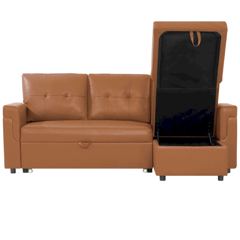 Umwandelbares L-förmiges Schlafsofa mit Stauraum, modernes Schlafsofa für das Wohnzimmer