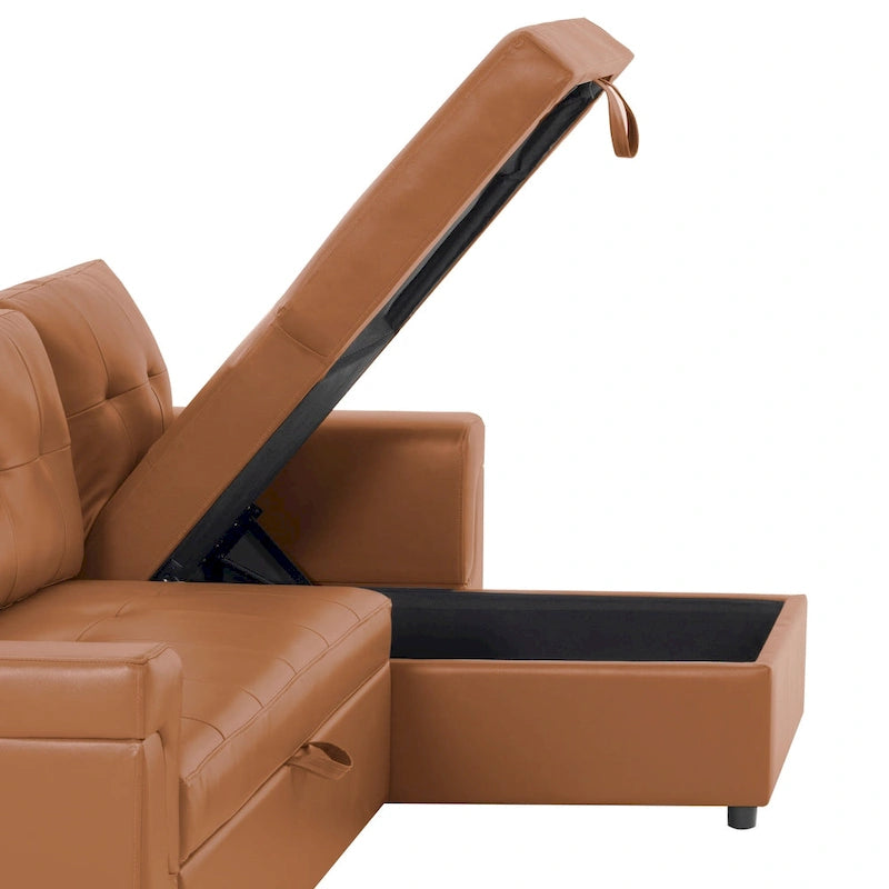 Umwandelbares L-förmiges Schlafsofa mit Stauraum, modernes Schlafsofa für das Wohnzimmer