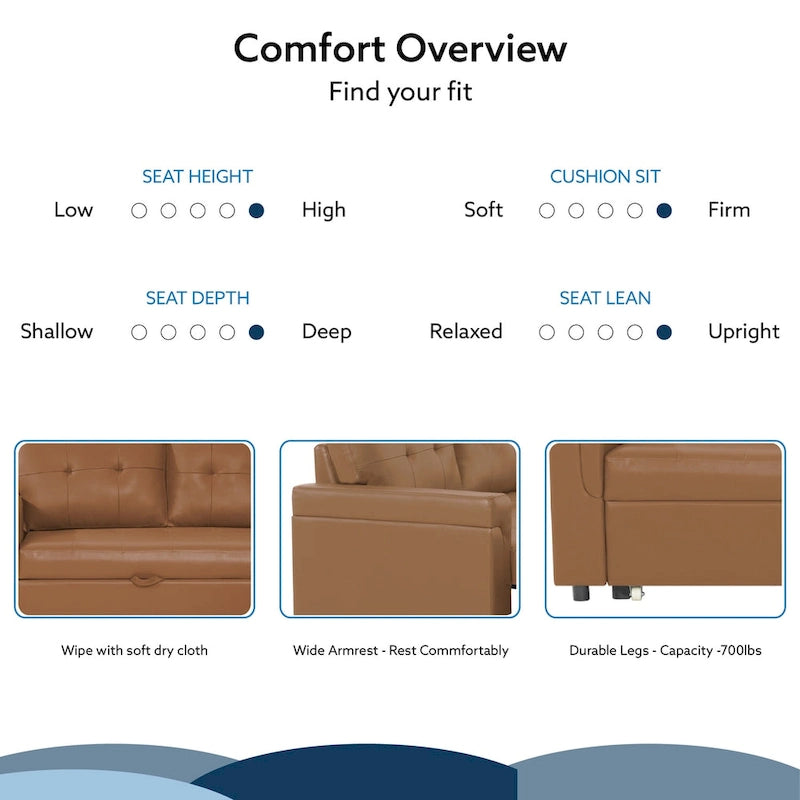 Umwandelbares L-förmiges Schlafsofa mit Stauraum, modernes Schlafsofa für das Wohnzimmer
