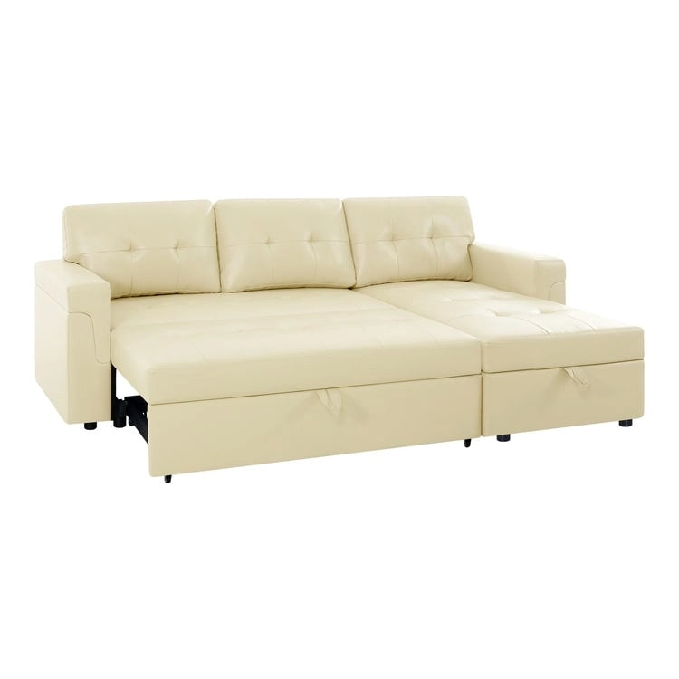 Umwandelbares L-förmiges Schlafsofa mit Stauraum, modernes Schlafsofa für das Wohnzimmer