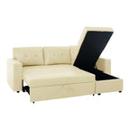 Umwandelbares L-förmiges Schlafsofa mit Stauraum, modernes Schlafsofa für das Wohnzimmer