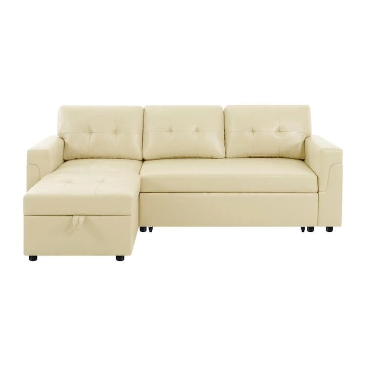 Umwandelbares L-förmiges Schlafsofa mit Stauraum, modernes Schlafsofa für das Wohnzimmer