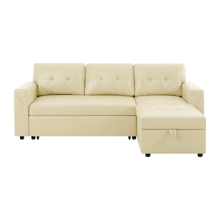 Umwandelbares L-förmiges Schlafsofa mit Stauraum, modernes Schlafsofa für das Wohnzimmer