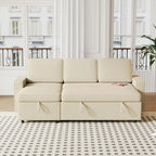 Oaks Aura 85.8 Zoll Ausziehbares Schlafsofa, L-förmige Couch mit USB-Anschluss, umwandelbares Schlafsofa mit Ablageregalen