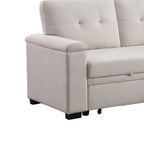 Lusy 85 Zoll Schlafsofa mit Recamiere und Stauraum, Beige
