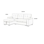Lusy 85 Zoll Schlafsofa mit Recamiere und Stauraum, Beige