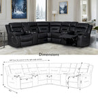 109 motorisiertes Ecksofa mit Relaxfunktion, modulares Wohnzimmer-Liegesofa mit 2 Ablagekonsolen und 4 Getränkehaltern