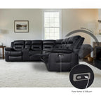 109 motorisiertes Ecksofa mit Relaxfunktion, modulares Wohnzimmer-Liegesofa mit 2 Ablagekonsolen und 4 Getränkehaltern