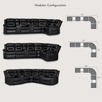 109 motorisiertes Ecksofa mit Relaxfunktion, modulares Wohnzimmer-Liegesofa mit 2 Ablagekonsolen und 4 Getränkehaltern