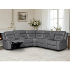 109 motorisiertes Ecksofa mit Relaxfunktion, modulares Wohnzimmer-Liegesofa mit 2 Ablagekonsolen und 4 Getränkehaltern
