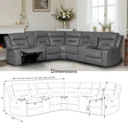 109 motorisiertes Ecksofa mit Relaxfunktion, modulares Wohnzimmer-Liegesofa mit 2 Ablagekonsolen und 4 Getränkehaltern