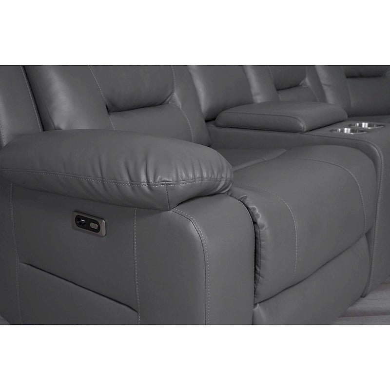109 motorisiertes Ecksofa mit Relaxfunktion, modulares Wohnzimmer-Liegesofa mit 2 Ablagekonsolen und 4 Getränkehaltern