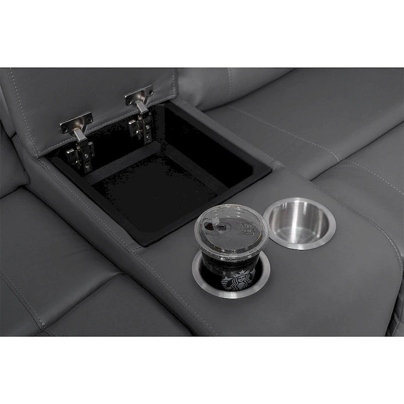 109 motorisiertes Ecksofa mit Relaxfunktion, modulares Wohnzimmer-Liegesofa mit 2 Ablagekonsolen und 4 Getränkehaltern