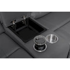 109 motorisiertes Ecksofa mit Relaxfunktion, modulares Wohnzimmer-Liegesofa mit 2 Ablagekonsolen und 4 Getränkehaltern