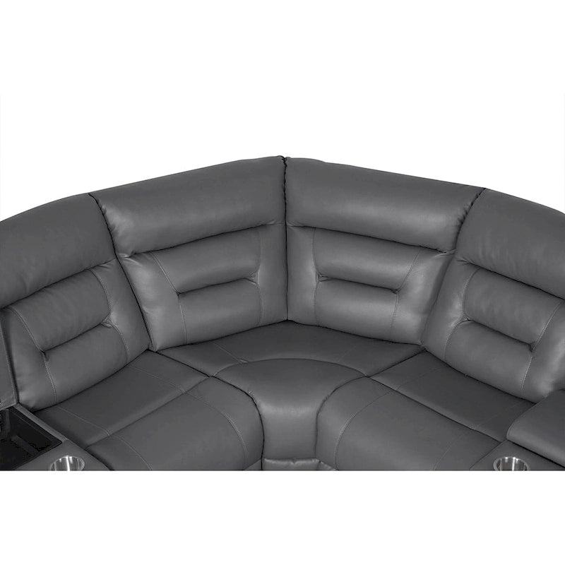 109 motorisiertes Ecksofa mit Relaxfunktion, modulares Wohnzimmer-Liegesofa mit 2 Ablagekonsolen und 4 Getränkehaltern