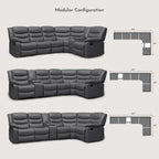 106 cm manuelles modulares Ecksofa mit 1 Konsole und 2 Getränkehaltern, Wohnzimmer/Büro
