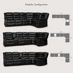 106 cm manuelles modulares Ecksofa mit 1 Konsole und 2 Getränkehaltern, Wohnzimmer/Büro