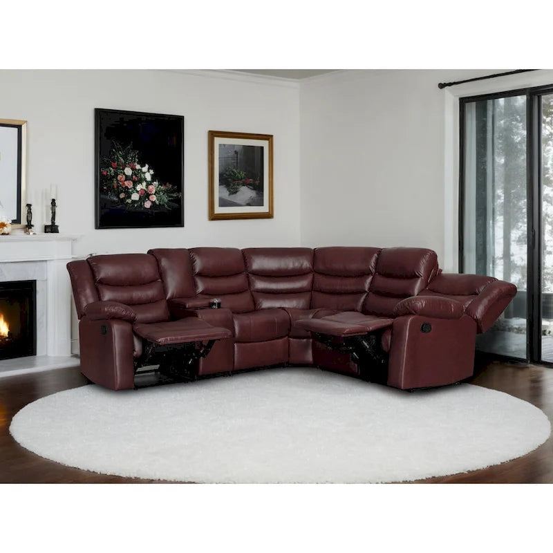 106 cm manuelles modulares Ecksofa mit 1 Konsole und 2 Getränkehaltern, Wohnzimmer/Büro