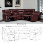 106 cm manuelles modulares Ecksofa mit 1 Konsole und 2 Getränkehaltern, Wohnzimmer/Büro