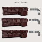 106 cm manuelles modulares Ecksofa mit 1 Konsole und 2 Getränkehaltern, Wohnzimmer/Büro
