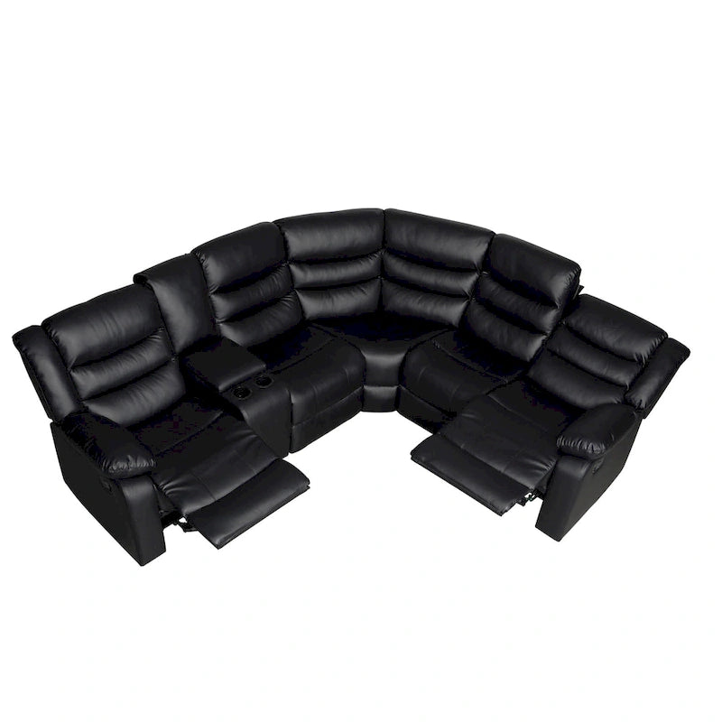 106 cm manuelles modulares Ecksofa mit 1 Konsole und 2 Getränkehaltern, Wohnzimmer/Büro