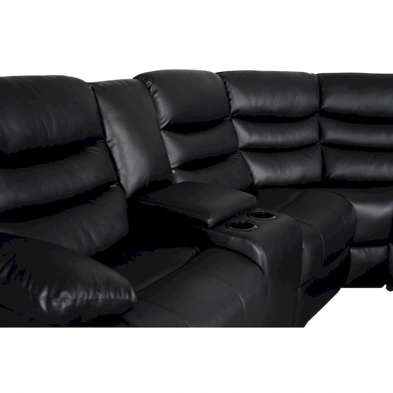 106 cm manuelles modulares Ecksofa mit 1 Konsole und 2 Getränkehaltern, Wohnzimmer/Büro