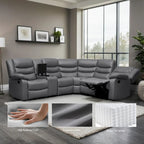 106 cm manuelles modulares Ecksofa mit 1 Konsole und 2 Getränkehaltern, Wohnzimmer/Büro