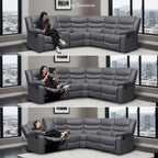 106 cm manuelles modulares Ecksofa mit 1 Konsole und 2 Getränkehaltern, Wohnzimmer/Büro